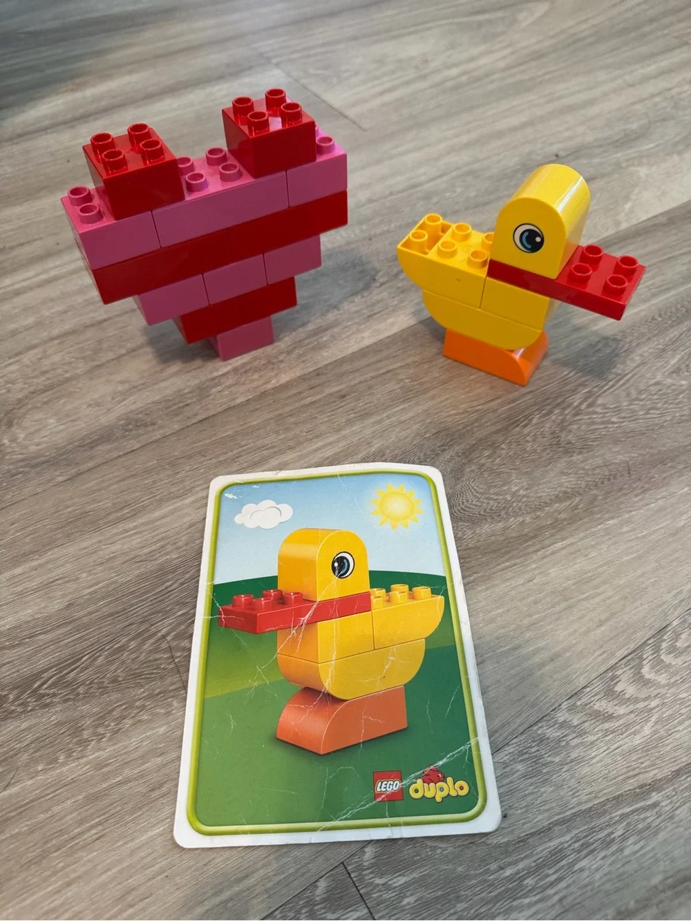 LEGO Duplo Creative Building Blocks Set Duck and Heart with Inspiration Card
